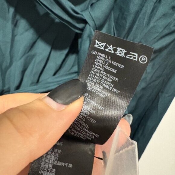 Reiss Kinley Plunge Tie Detail Green Jumpsuit - Picture 14 of 15